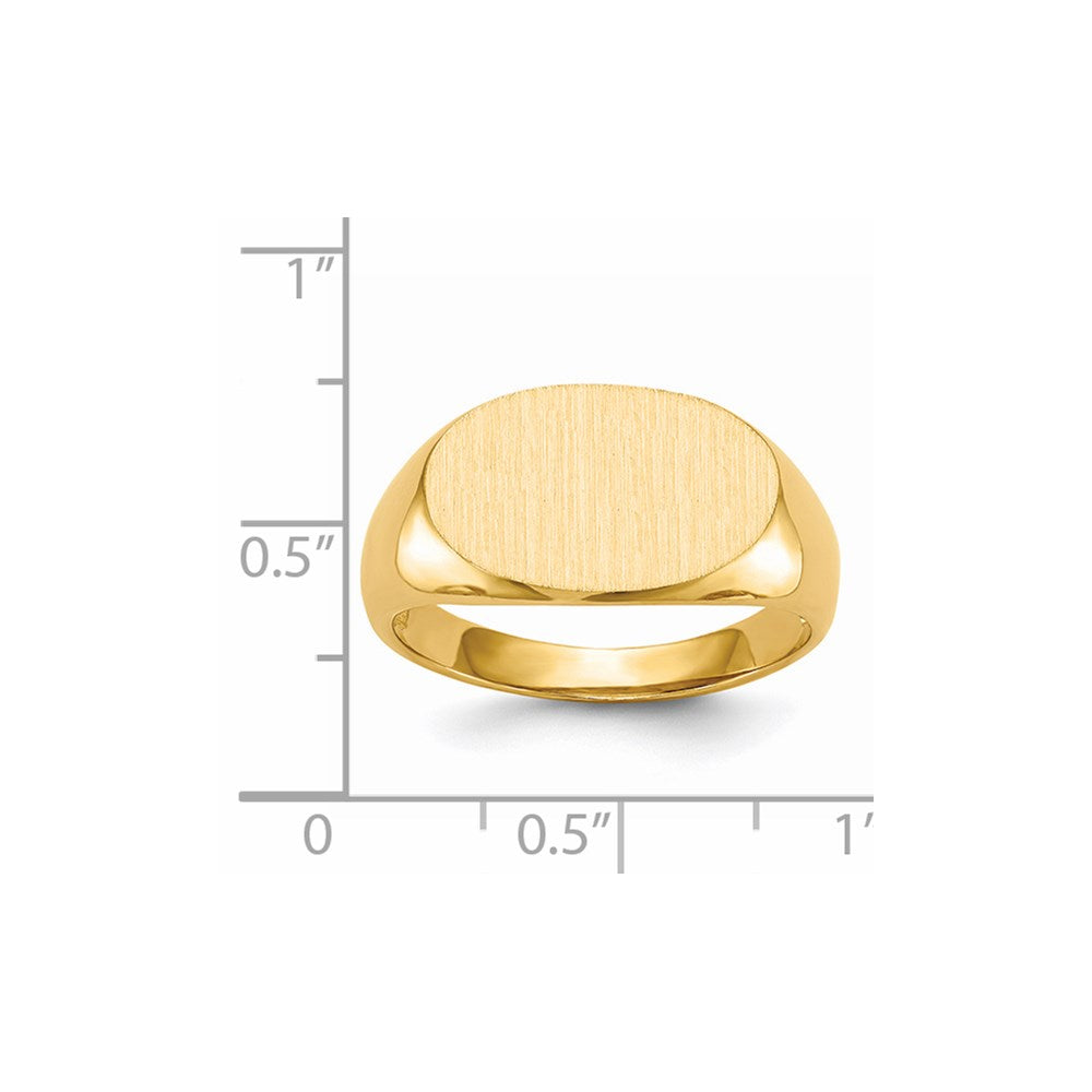 14k 17.0x11.0mm Open Back Mens Signet Ring