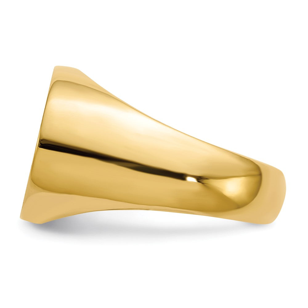 14k 20.5x14.0mm Open Back Mens Signet Ring