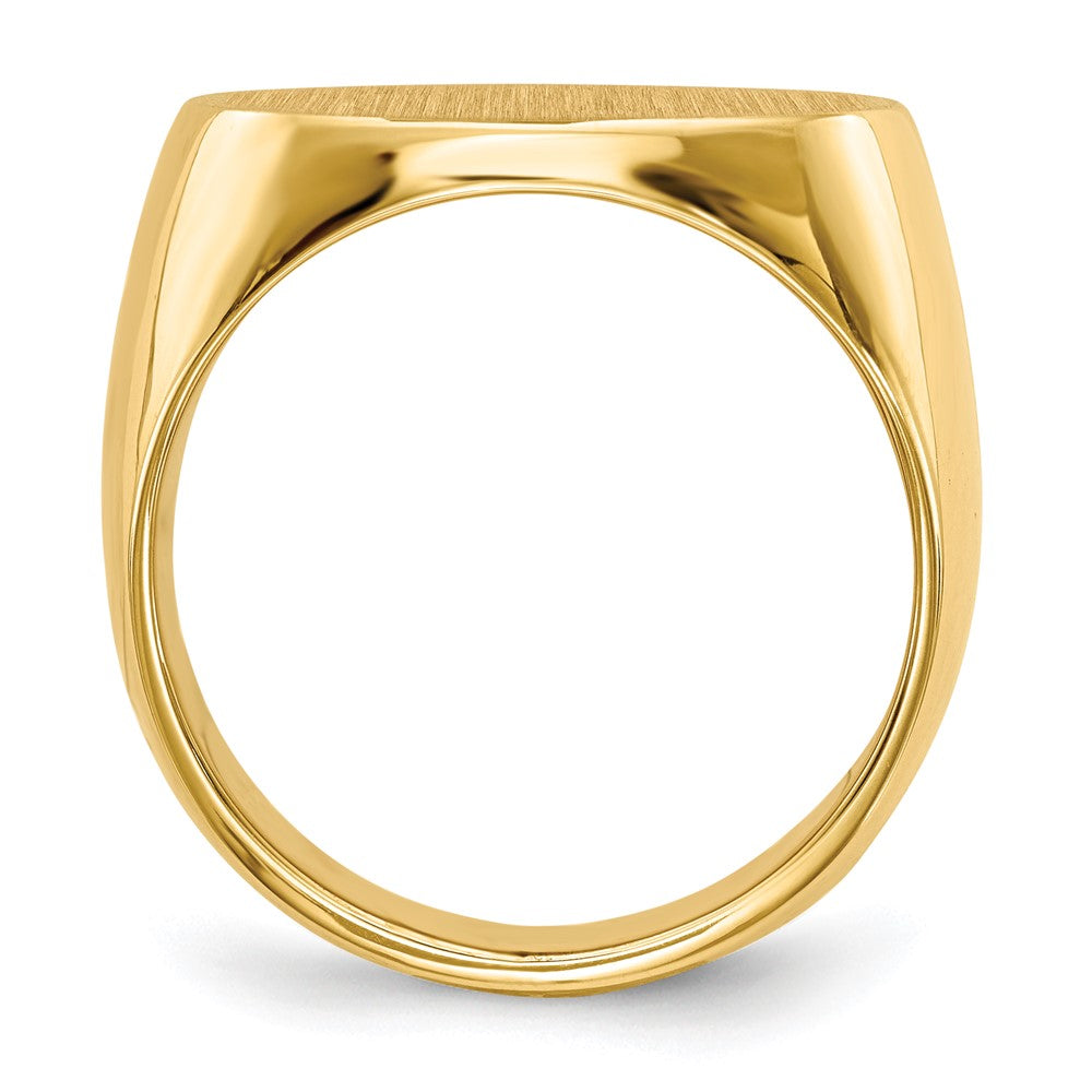 14k 19.0x13.0mm Closed Back Mens Signet Ring