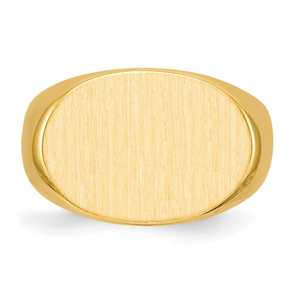 14k 19.0x13.0mm Closed Back Mens Signet Ring
