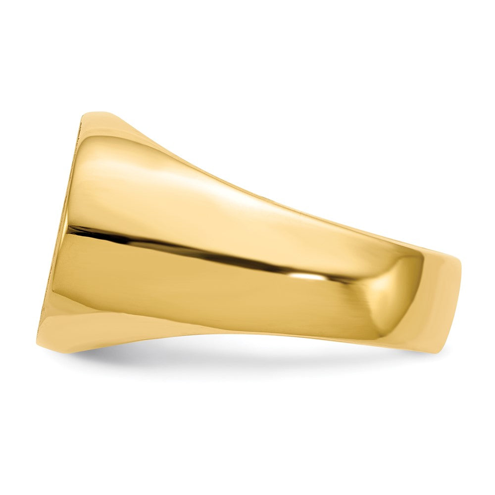14k 19.0x13.0mm Open Back Mens Signet Ring