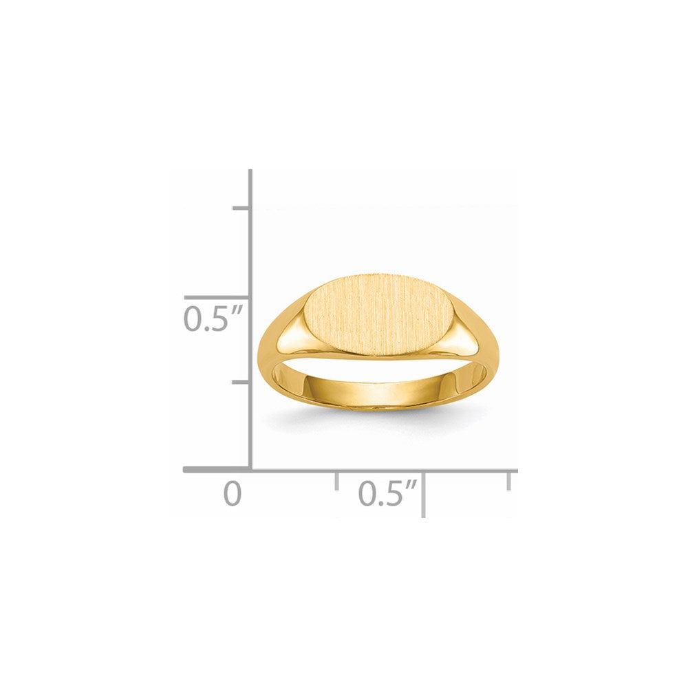 14k 11.5x6.5mm Closed Back Signet Ring