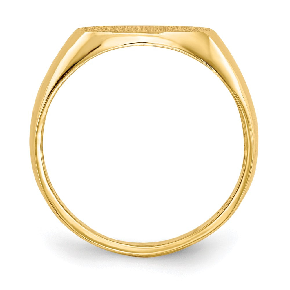 14k 11.0x6.5mm Diamond Open Back Signet Ring Mounting