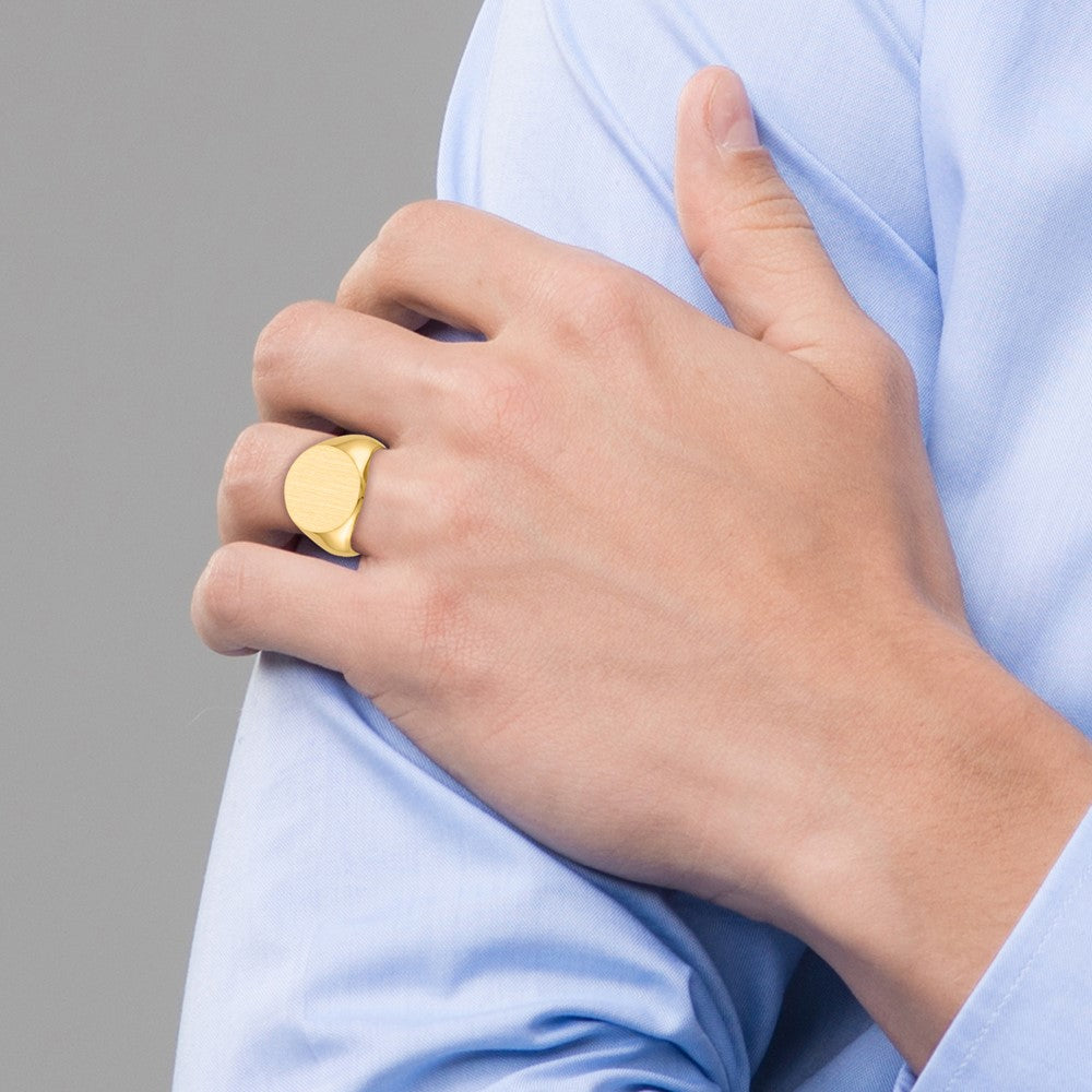14k 15.5x15.0mm Closed Back Signet Ring