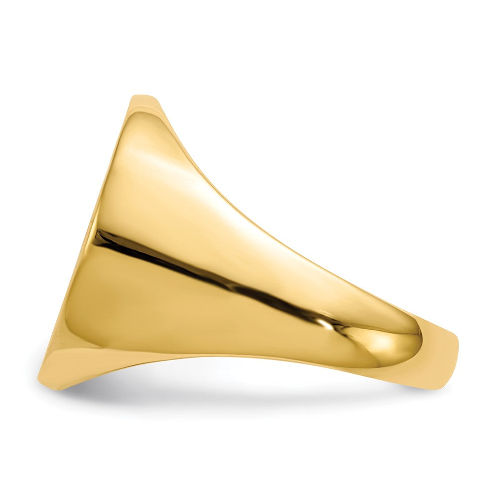 14k 18.0x17.5mm Closed Back Mens Signet Ring