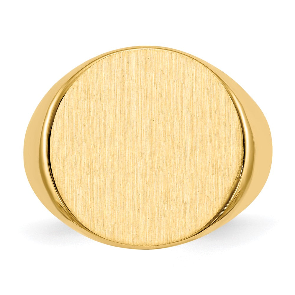 14k 18.0x17.5mm Closed Back Mens Signet Ring