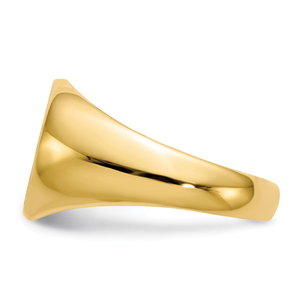 14k 13.5x12.5mm Open Back Mens Signet Ring