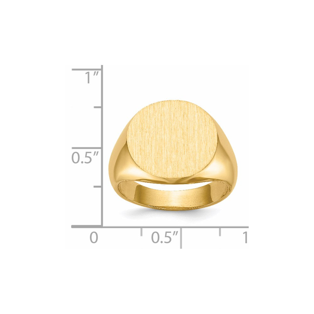 14k 15.5x15.0mm Open Back Signet Ring