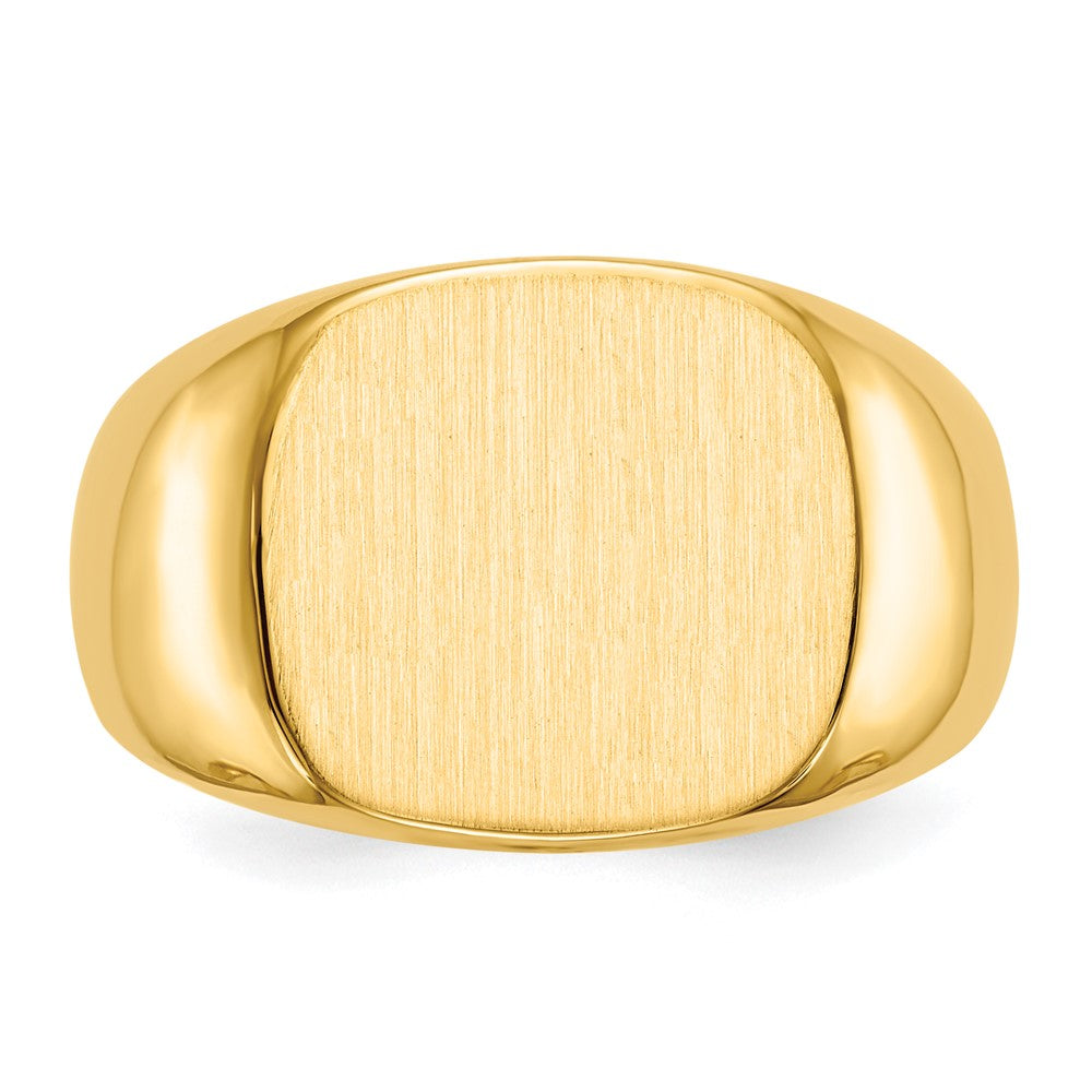 14k 15.0 x13.5mm Closed Back Mens Signet Ring