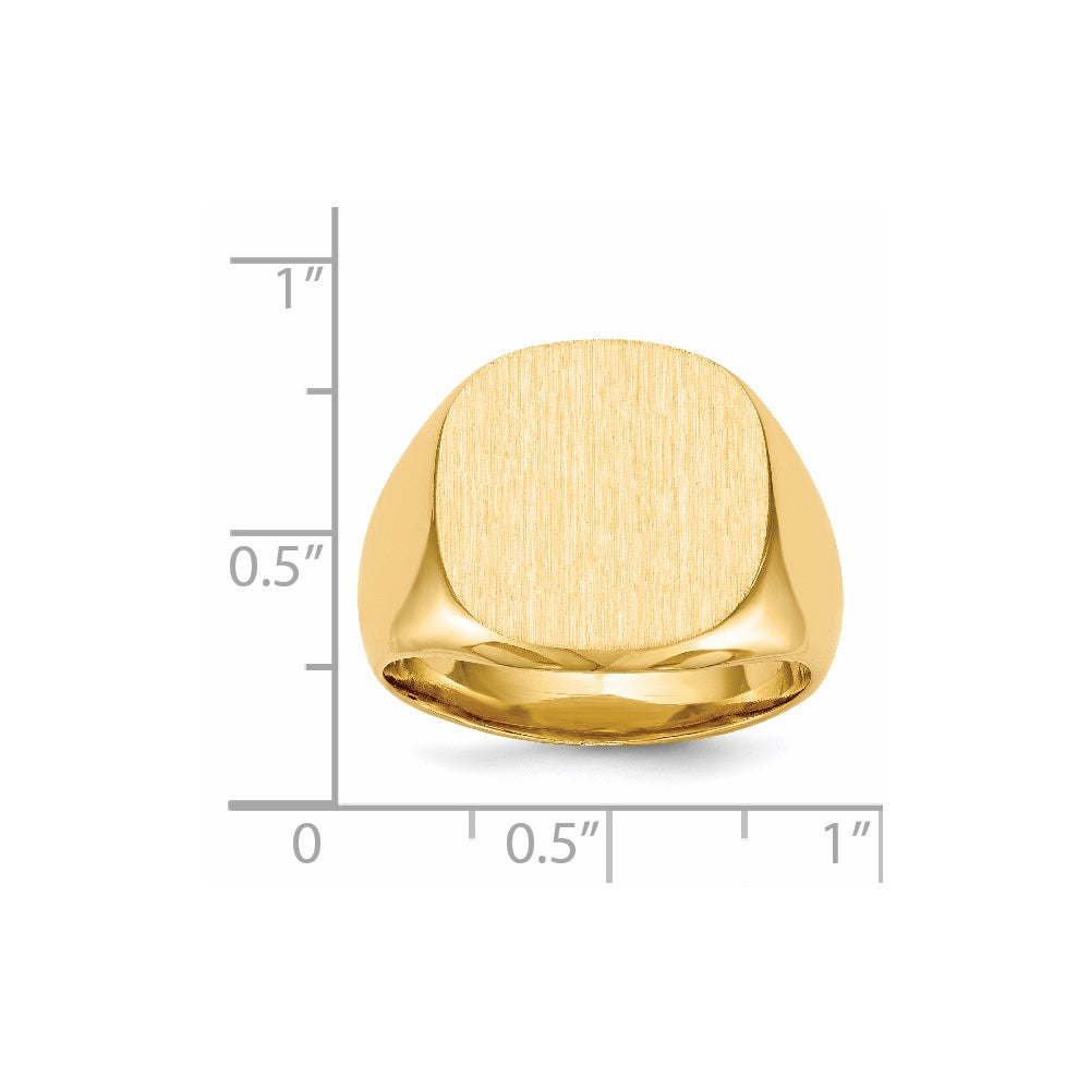 14k 17.0x16.0mm Closed Back Mens Signet Ring