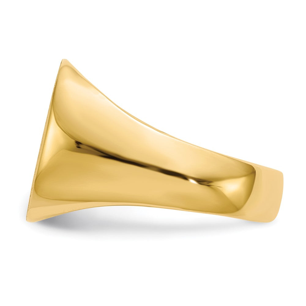 14k 15.0x15.5mm Open Back Mens Signet Ring