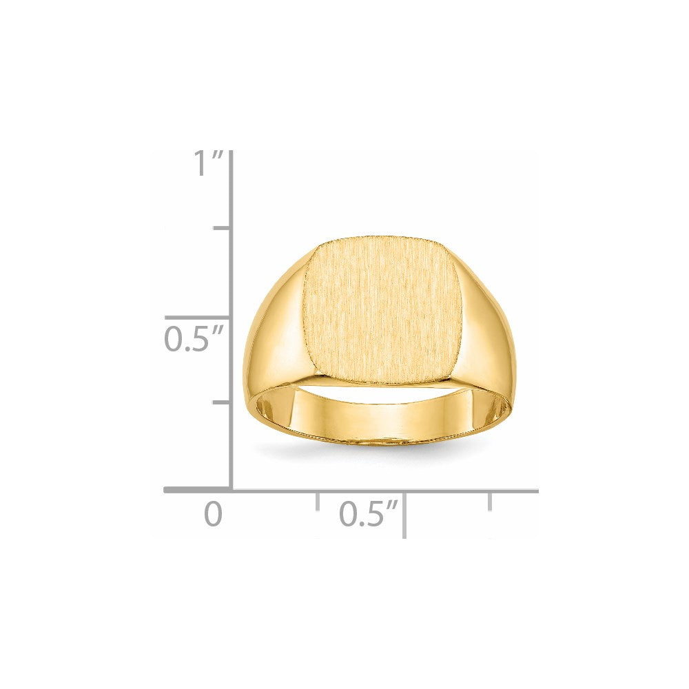 14k 13.0x12.0mm Closed Back Mens Signet Ring