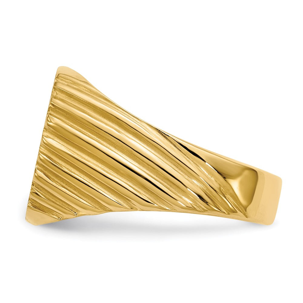 14k 13.5x13.5 Open Back Mens Signet Ring