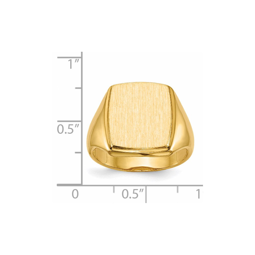 14k 13.0x14.5mm Open Back Mens Signet Ring