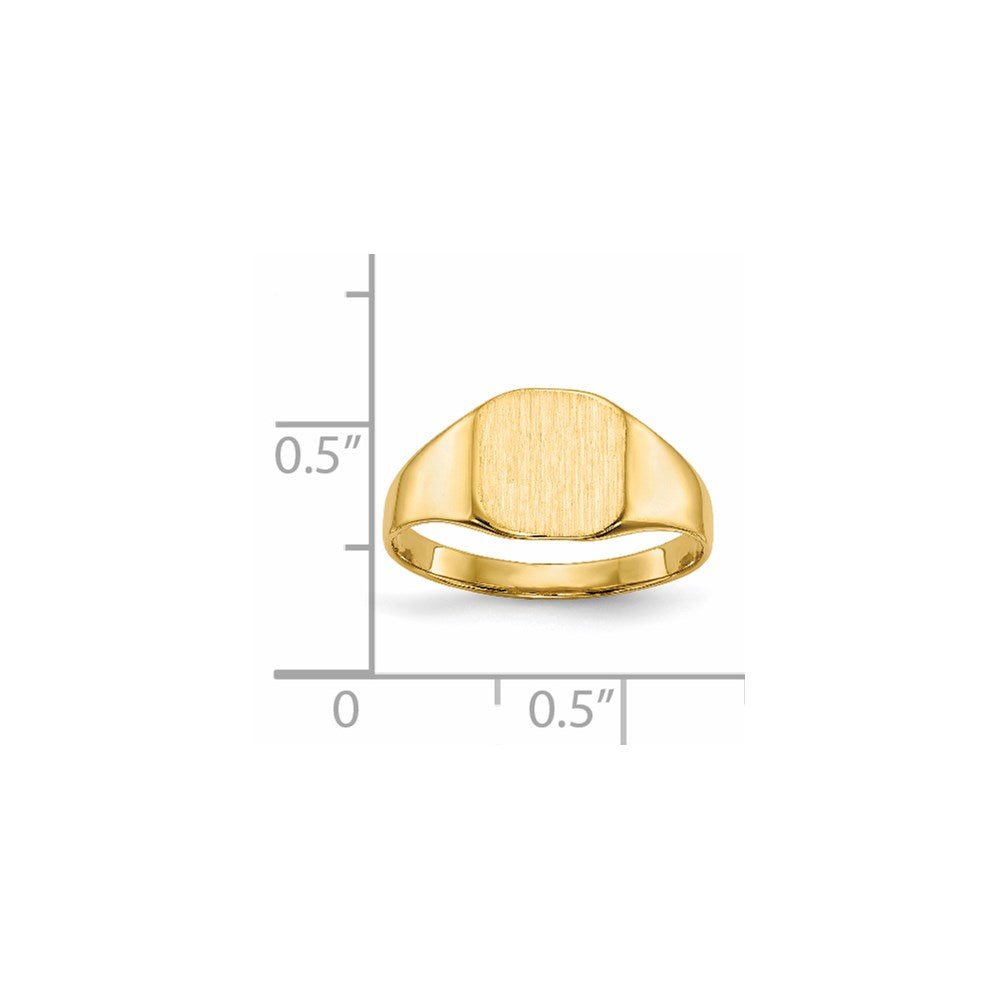 14k 8.5x8.5mm Closed Back Signet Ring