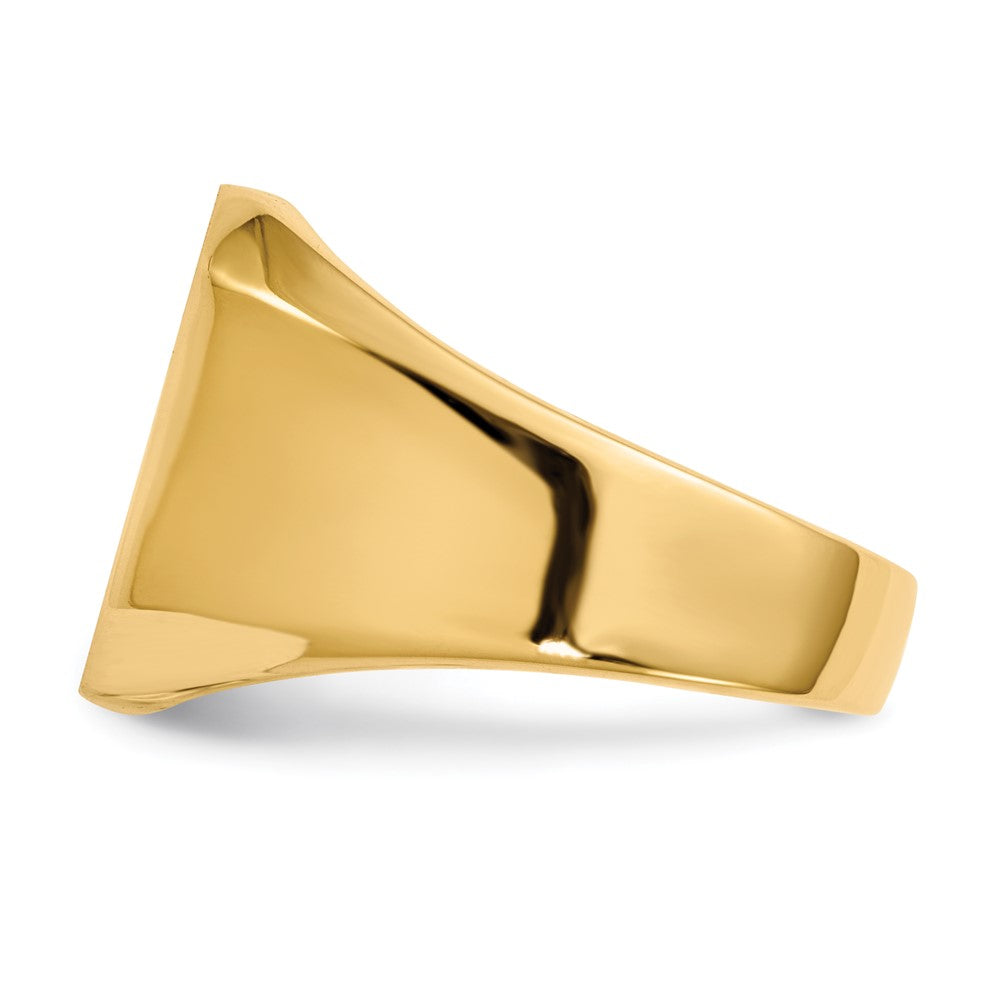 14k 13.0x15.5mm Closed Back Mens Signet Ring