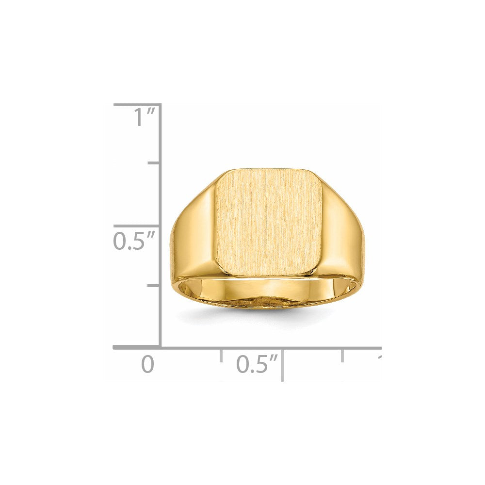 14k 12.5x13.0mm Open Back Mens Signet Ring
