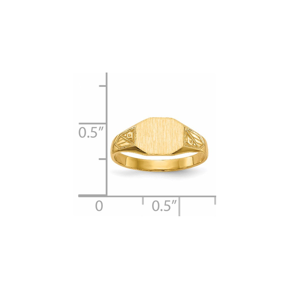 14k 8.5x7.0mm Closed Back Signet Ring