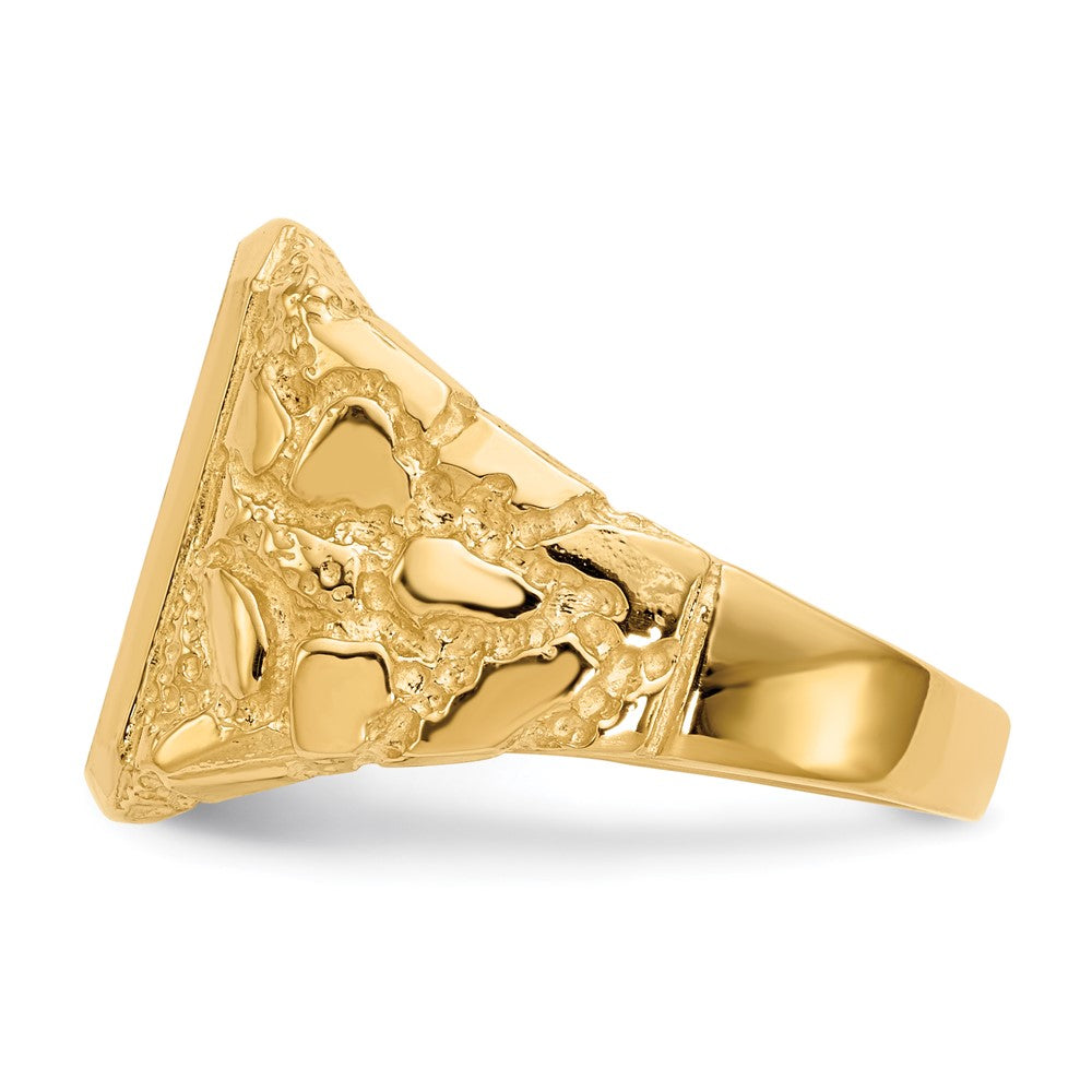 14k 13.0 x 14.0mm Open Back Mens Signet Ring