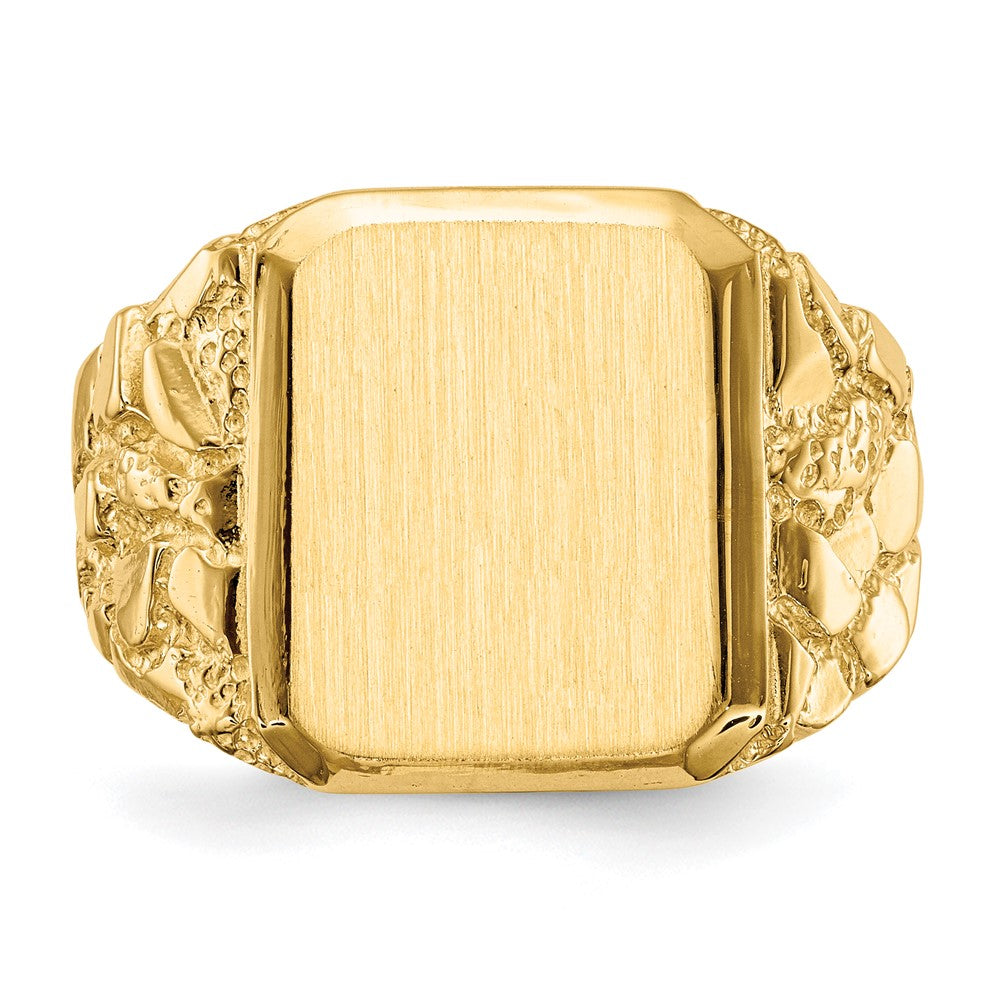 14k 13.0 x 14.0mm Open Back Mens Signet Ring