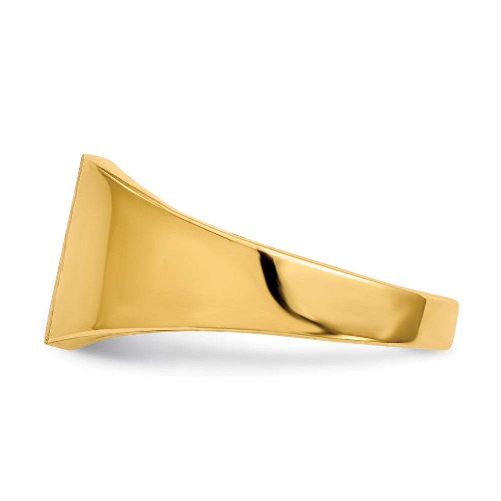 14k 8.5x9.0mm Closed Back Signet Ring