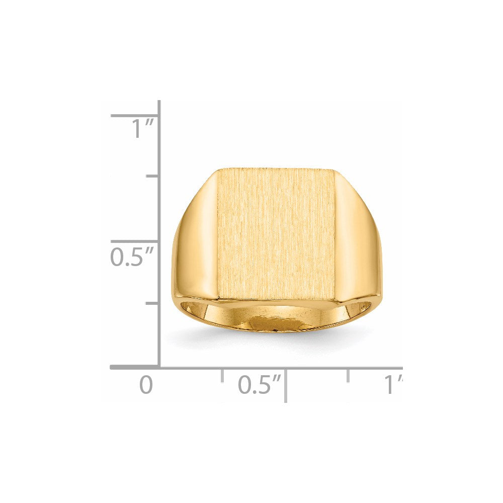 14k 13.5x15.0mm Closed Back Mens Signet Ring