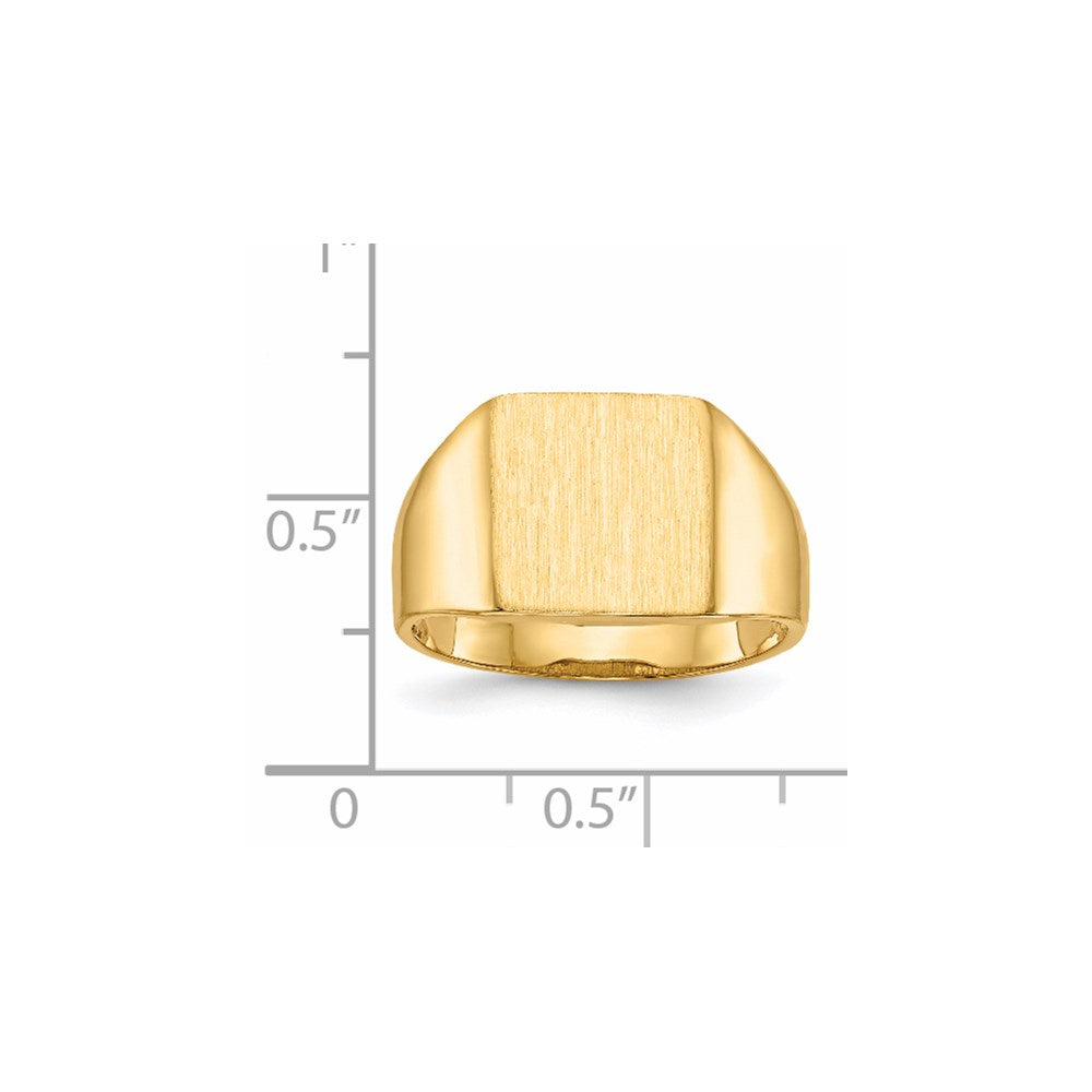 14k 11.0x11.5mm Open Back Signet Ring
