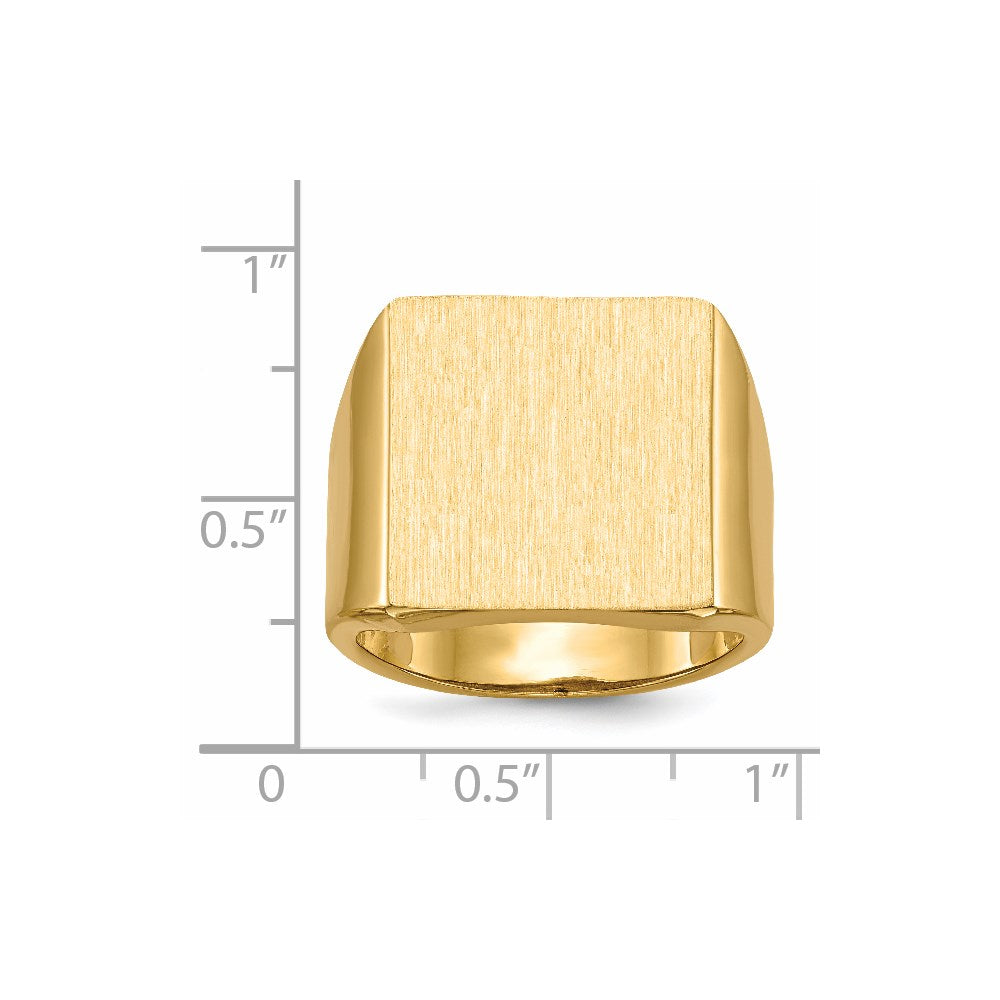 14k 16.5x17.5mm Open Back Mens Signet Ring