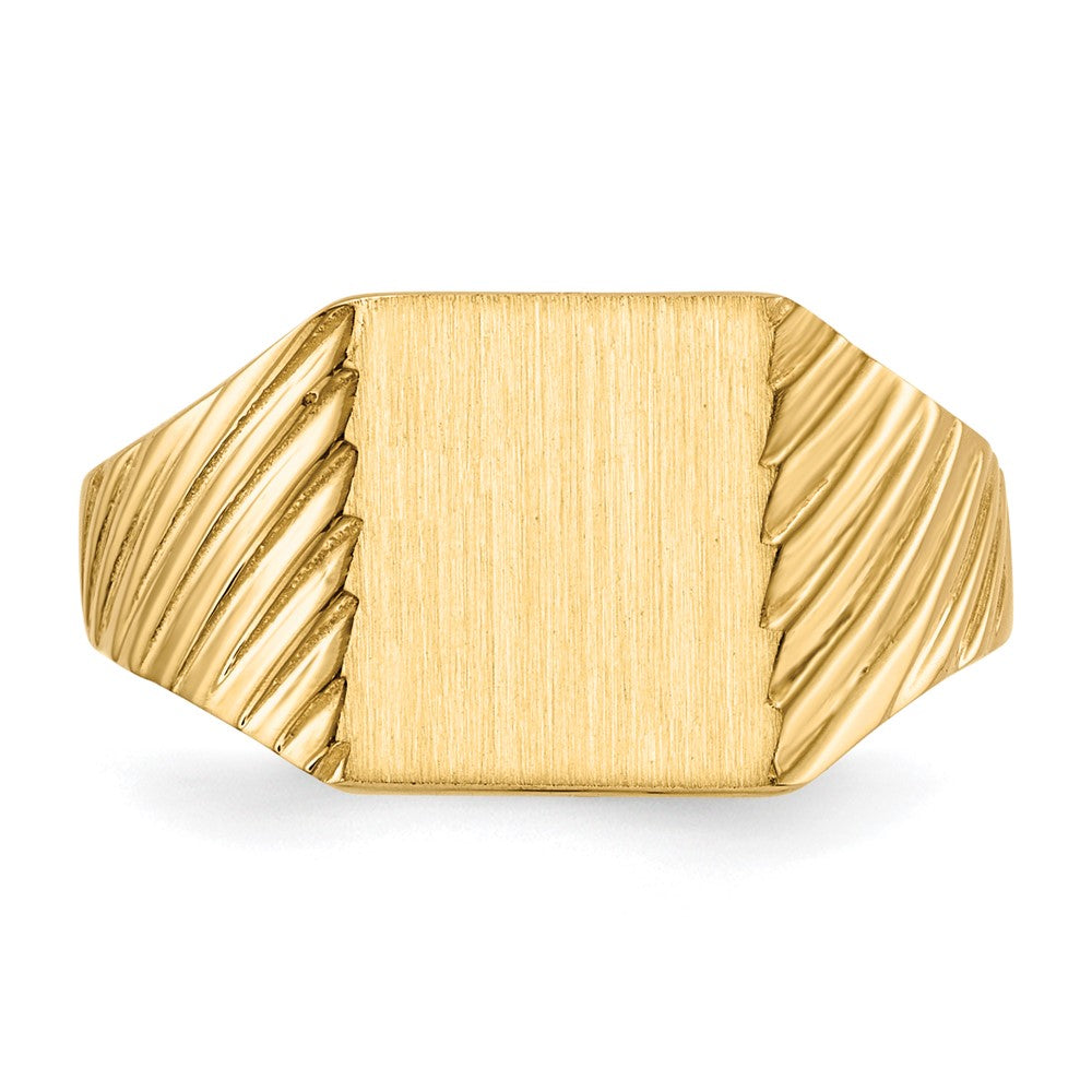 10ky 9.5x8.0mm Closed Back Signet Ring