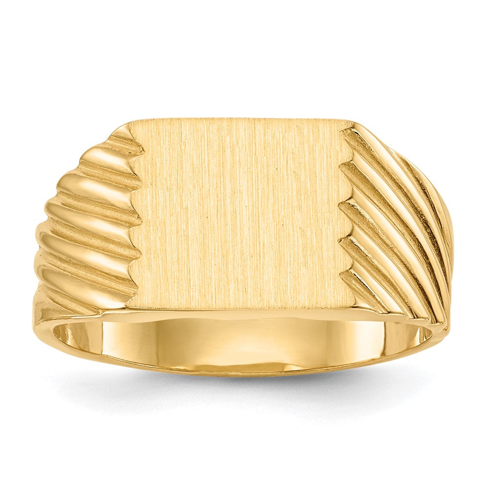 Polished;14k Yellow gold;Engravable;Avail. in 10k yellow gold;Avail. in 18k yellow gold;Avail. in 14k white gold;Avail. in platinum;Avail. in 10k white gold;Avail. in 18k white gold;Solid Back