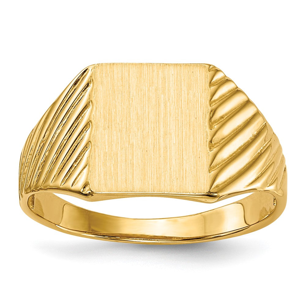Polished;14k Yellow gold;Open back;Engravable;Avail. in 10k yellow gold;Avail. in 18k yellow gold;Avail. in 14k white gold;Avail. in platinum;Avail. in 10k white gold;Avail. in 18k white gold