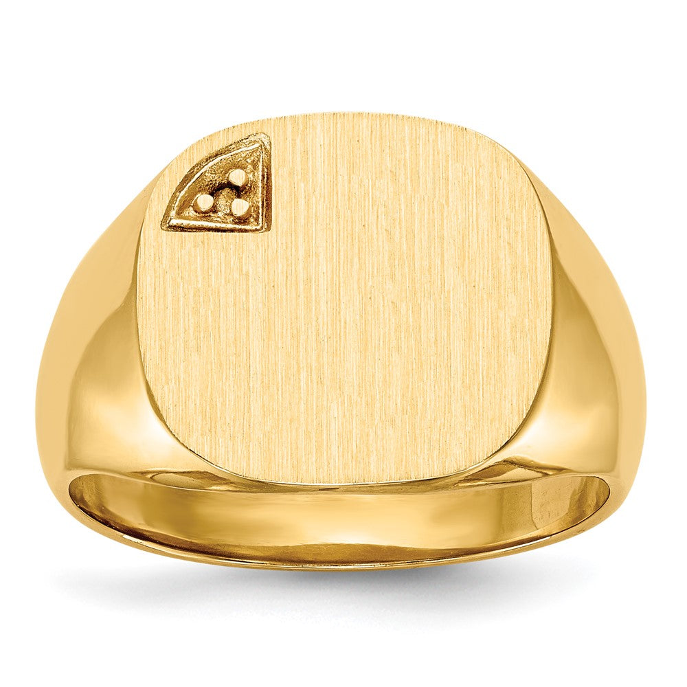 14k Yellow gold;Engravable;Diamond;Avail. in 10k yellow gold;Avail. in 18k yellow gold;Avail. in 14k white gold;Avail. in platinum;Avail. in 10k white gold;Avail. in 18k white gold;Solid Back;Burnish