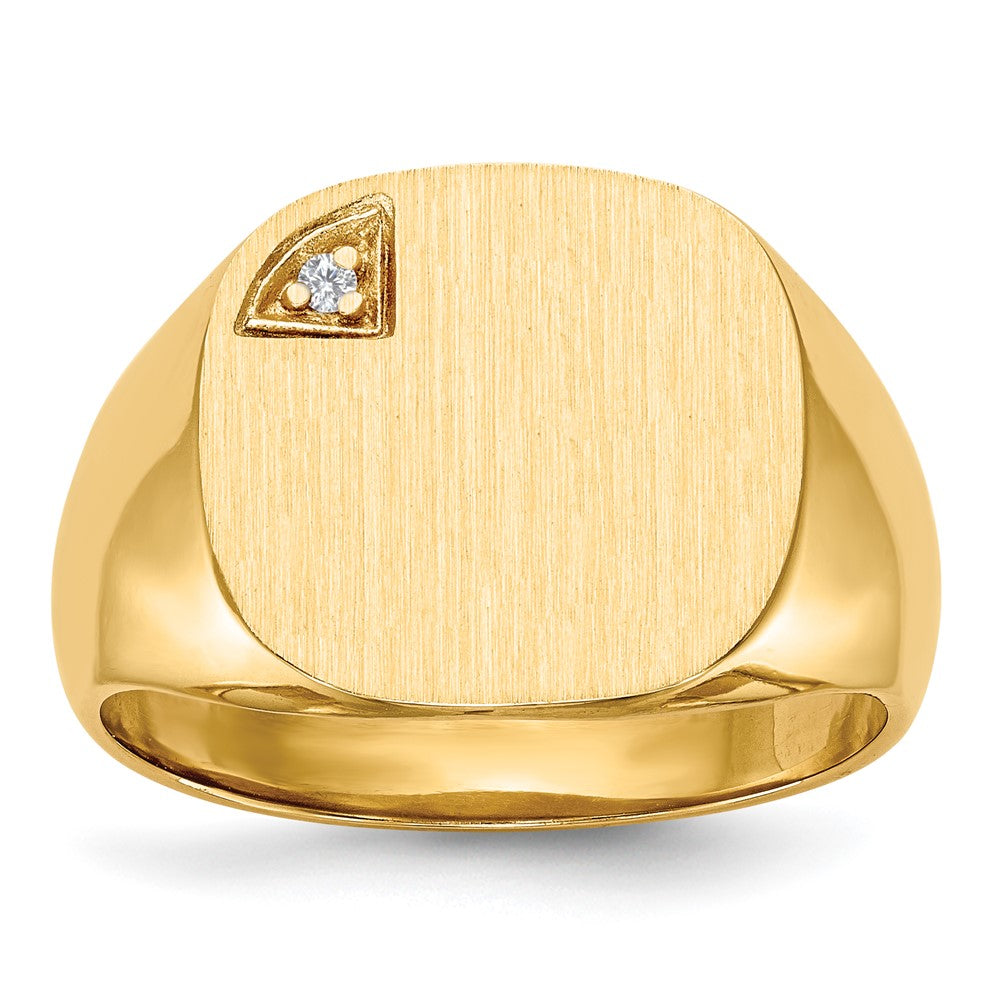 14k Yellow gold;Engravable;Diamond;Avail. in 10k yellow gold;Avail. in 18k yellow gold;Avail. in 14k white gold;Avail. in platinum;Avail. in 10k white gold;Avail. in 18k white gold;AA quality;Solid Back;Burnish