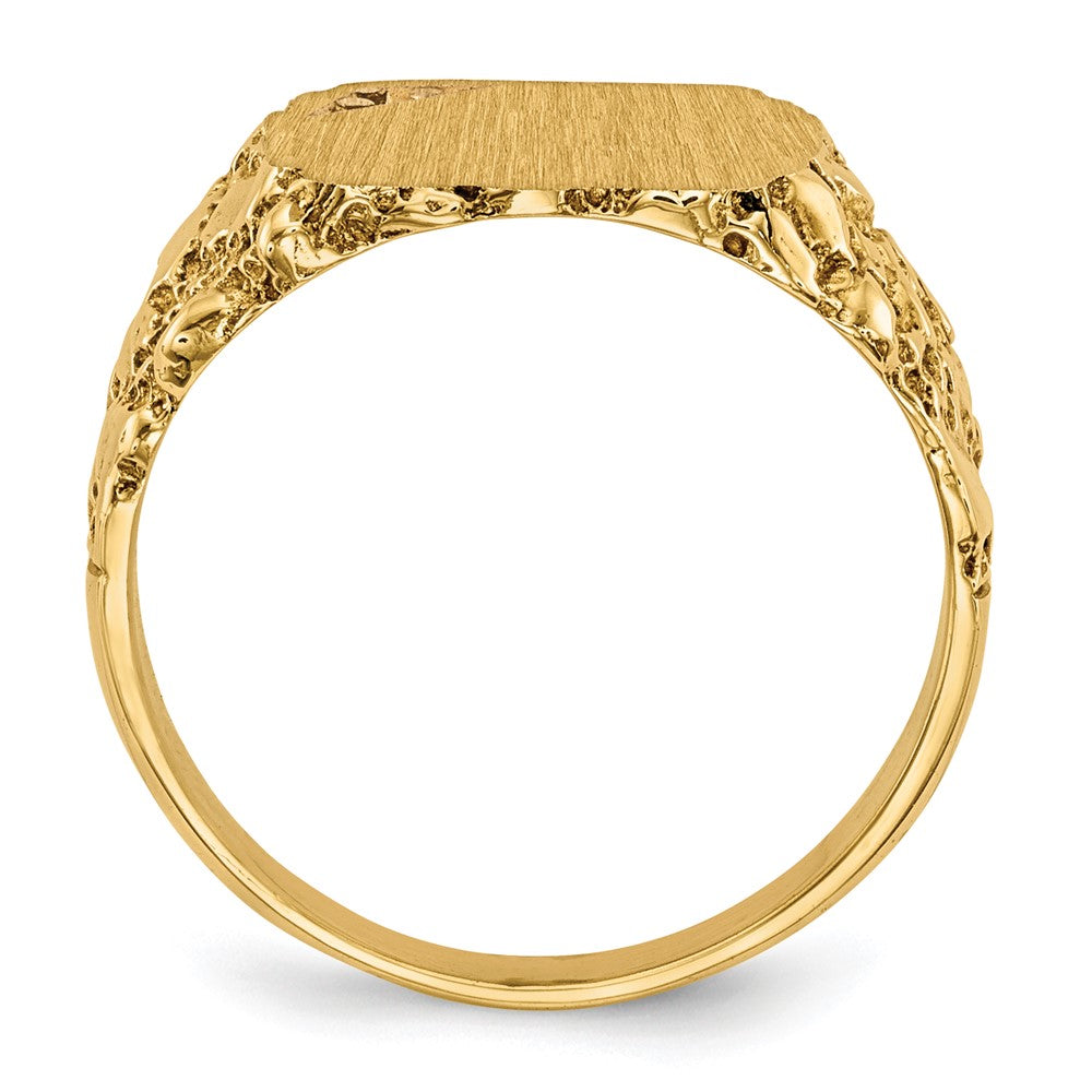 14k 11.5x10.0mm Diamond Closed Back Signet Ring Mounting