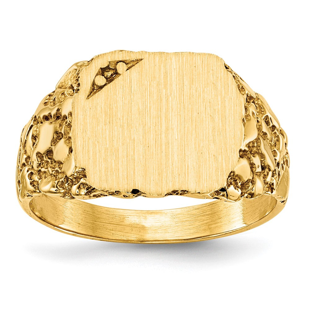 14k Yellow gold;Engravable;Diamond;Avail. in 10k yellow gold;Avail. in 18k yellow gold;Avail. in 14k white gold;Avail. in platinum;Avail. in 10k white gold;Avail. in 18k white gold;Solid Back;Burnish