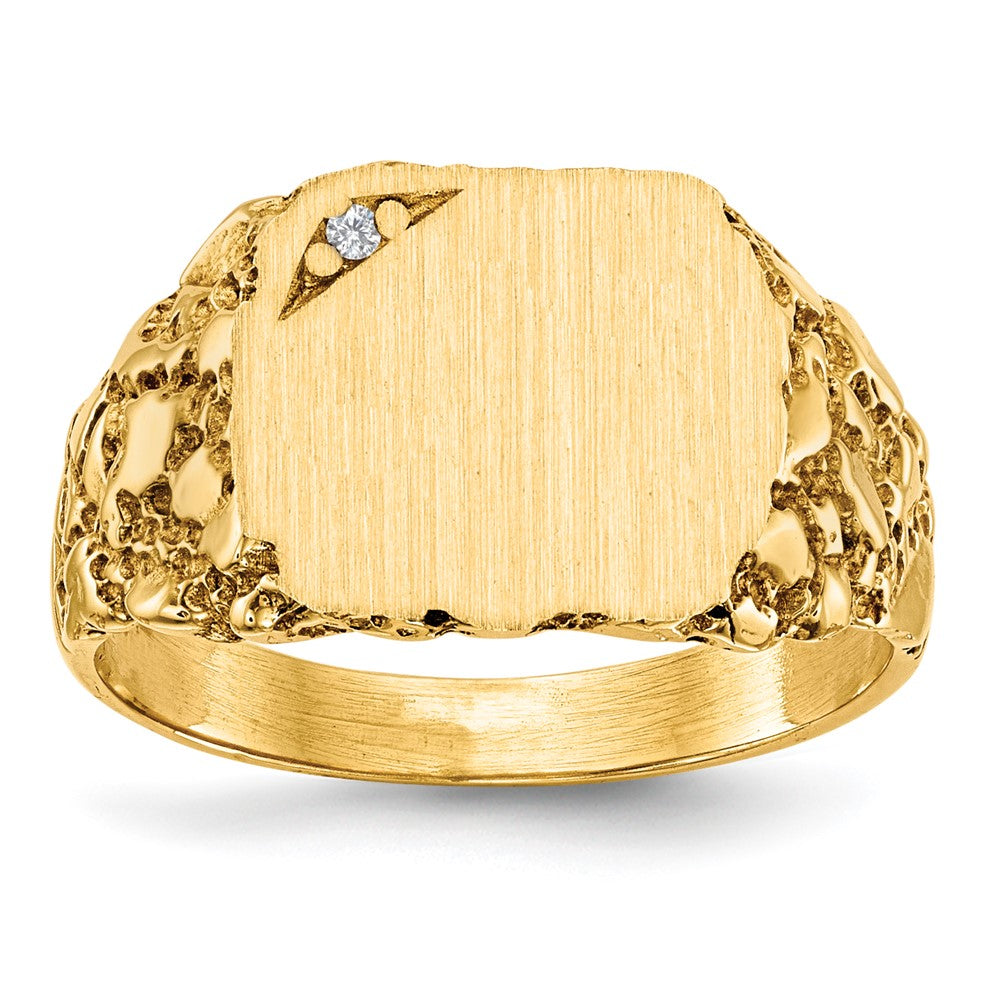 14k Yellow gold;Engravable;Diamond;Avail. in 10k yellow gold;Avail. in 18k yellow gold;Avail. in 14k white gold;Avail. in platinum;Avail. in 10k white gold;Avail. in 18k white gold;AA quality;Solid Back;Burnish