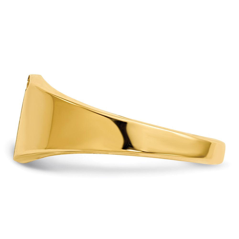 14k 7.0x8.0mm Closed Back Diamond Signet Ring Mounting
