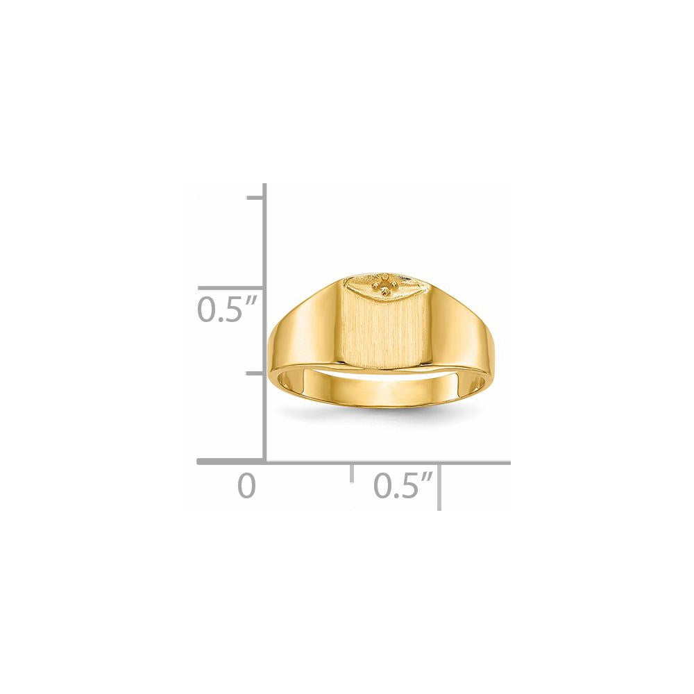 14k 7.0x8.0mm Closed Back Diamond Signet Ring Mounting