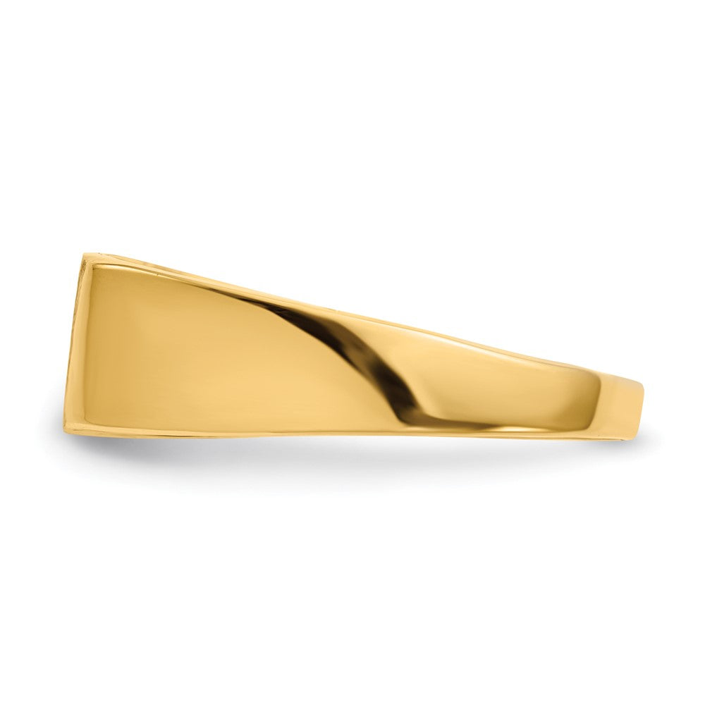 14k 12.5x6.5mm Closed Back Signet Ring