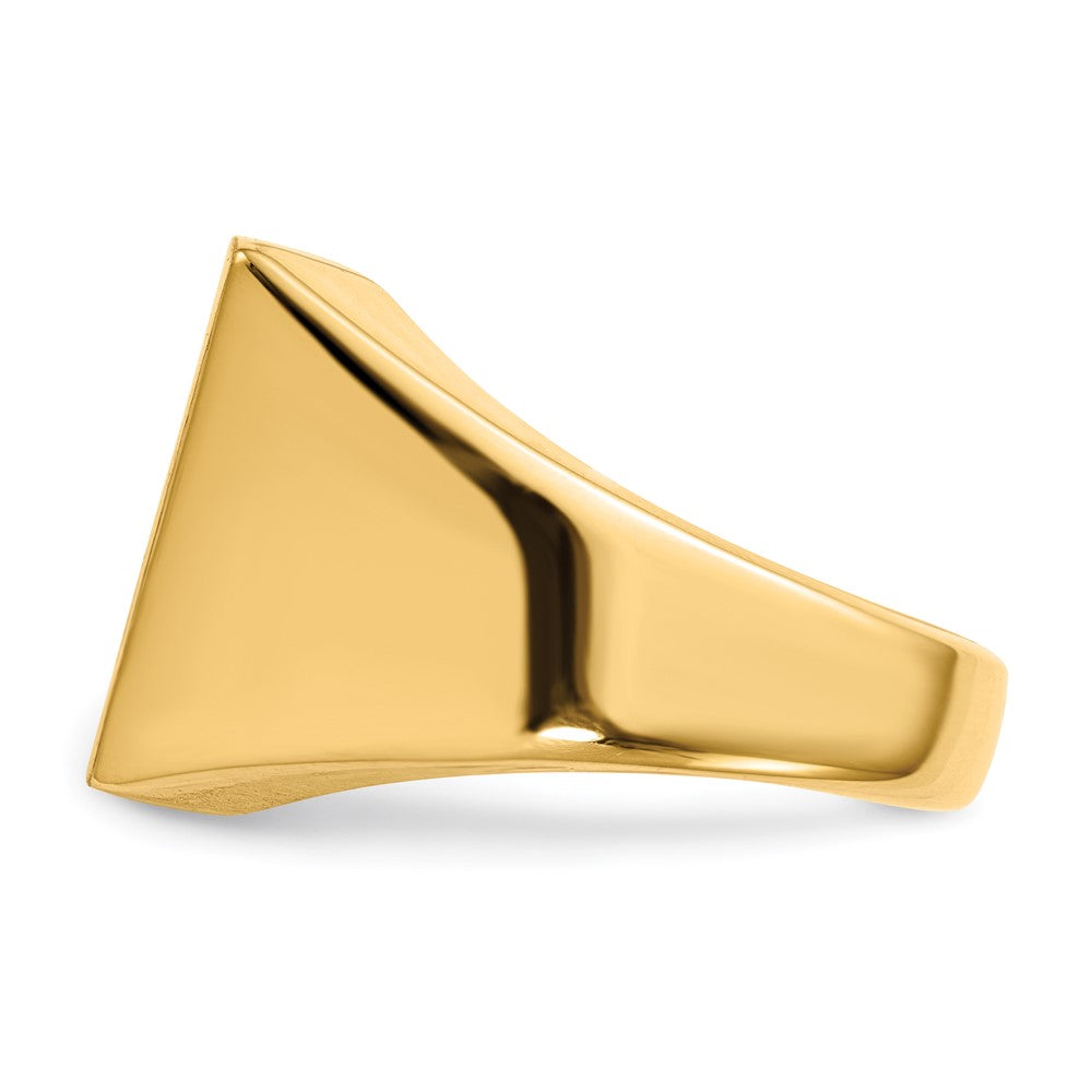 14k 19.5x14.5mm Open Back Mens Signet Ring