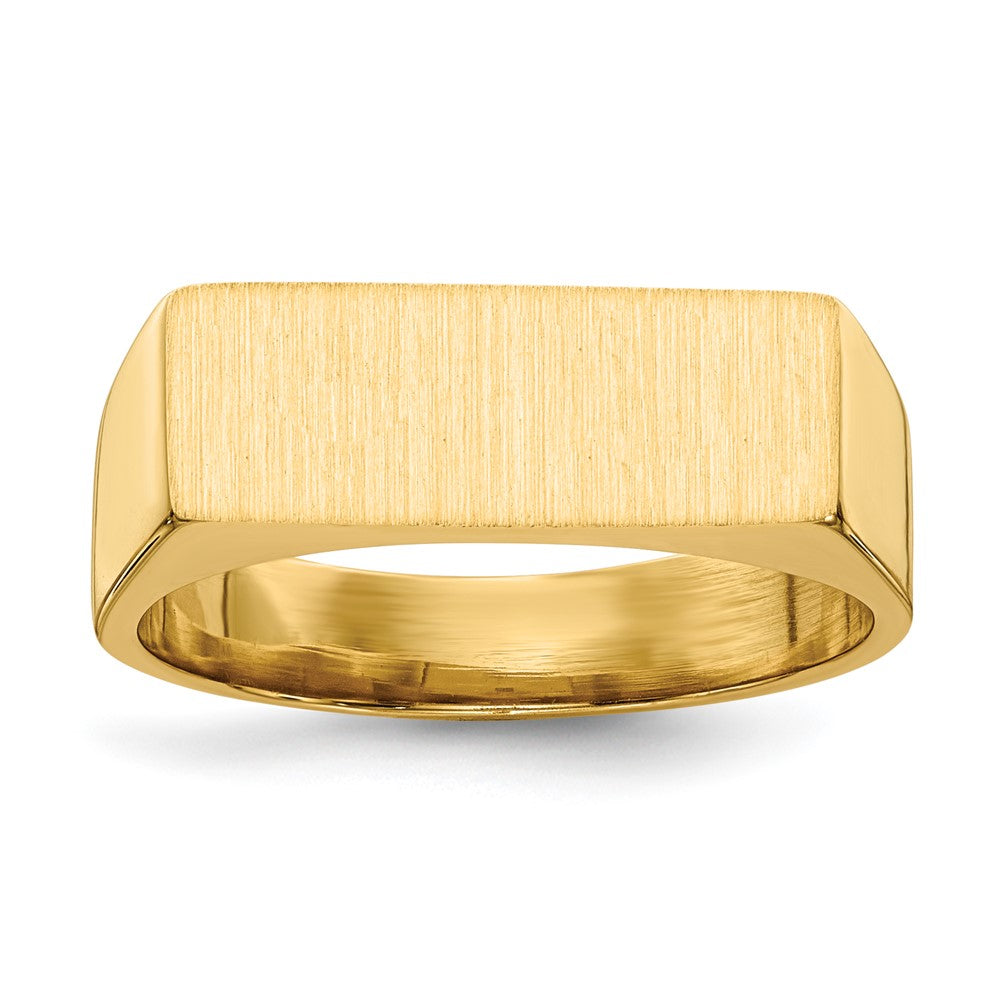 Polished;14k Yellow gold;Engravable;Avail. in 14k white gold;Avail. in platinum;Solid Back