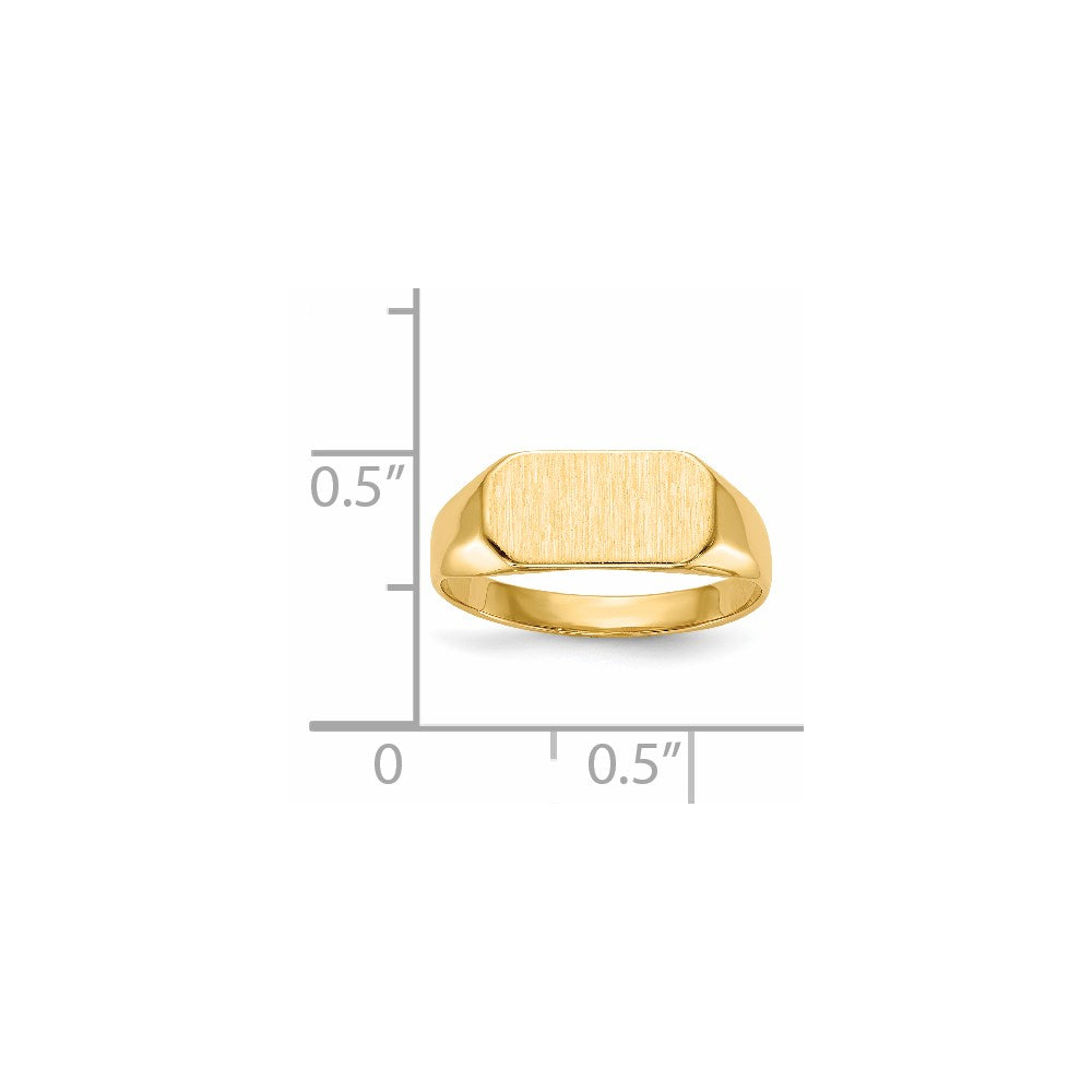 14k 12.0x6.5mm Closed Back Childs Signet Ring