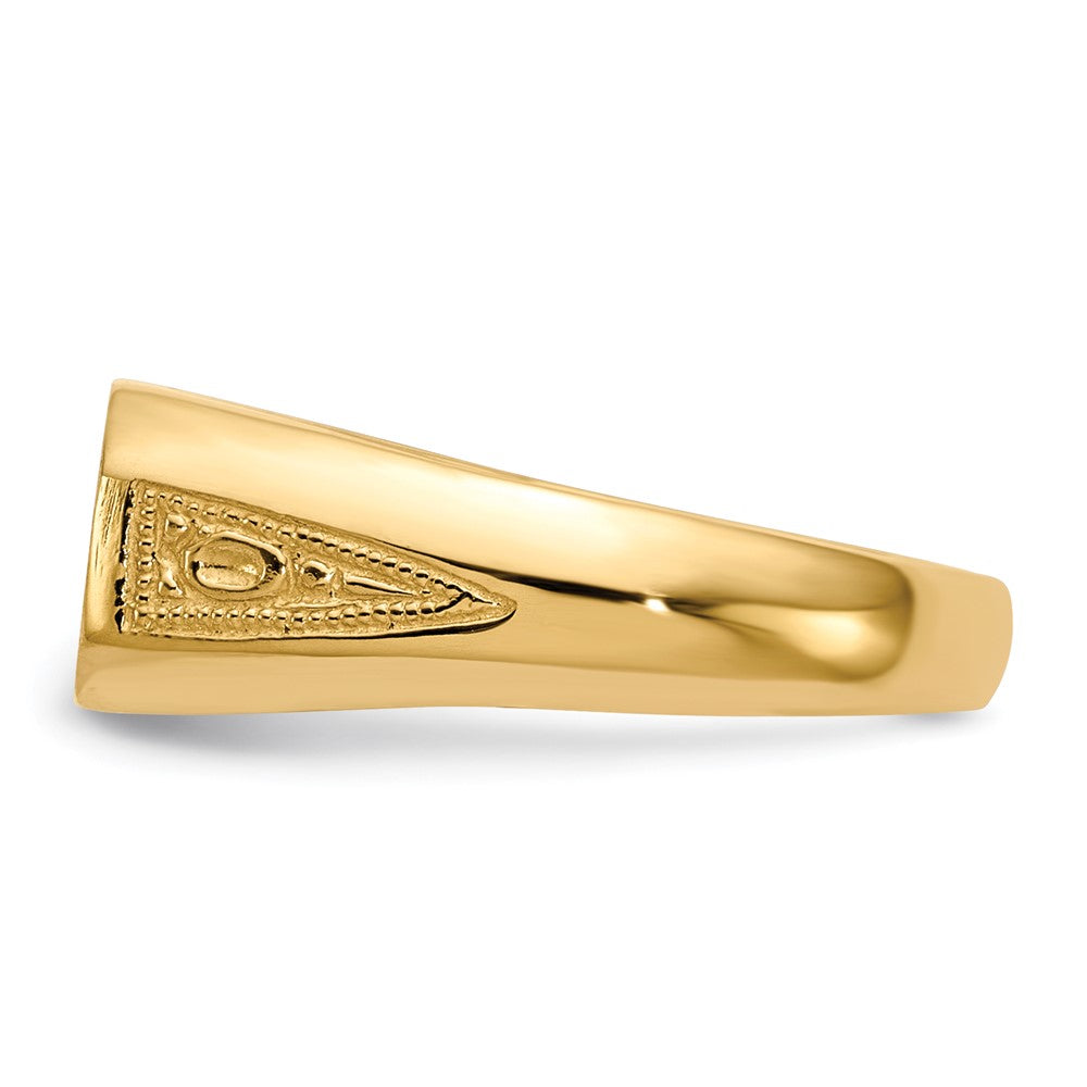14k 12.5x6.0mm Open Back Signet Ring