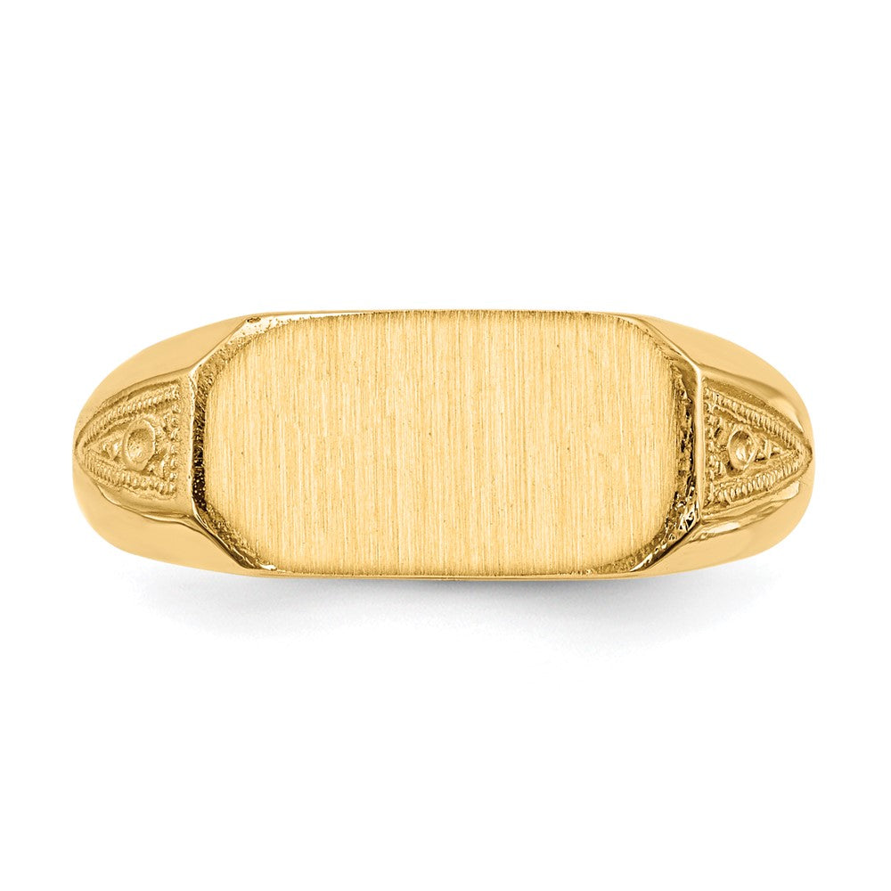 14k 12.5x6.0mm Closed Back Signet Ring