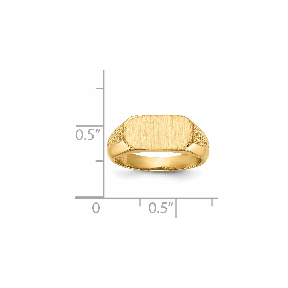 14k 12.5x6.0mm Closed Back Signet Ring