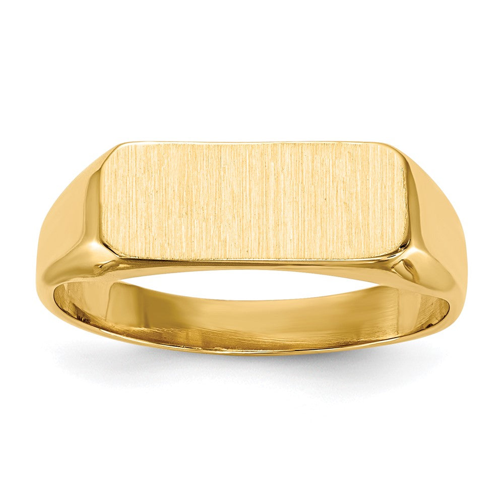 Polished;14k Yellow gold;Engravable;Avail. in 10k yellow gold;Avail. in 18k yellow gold;Avail. in 14k white gold;Avail. in platinum;Avail. in 10k white gold;Avail. in 18k white gold;Solid Back