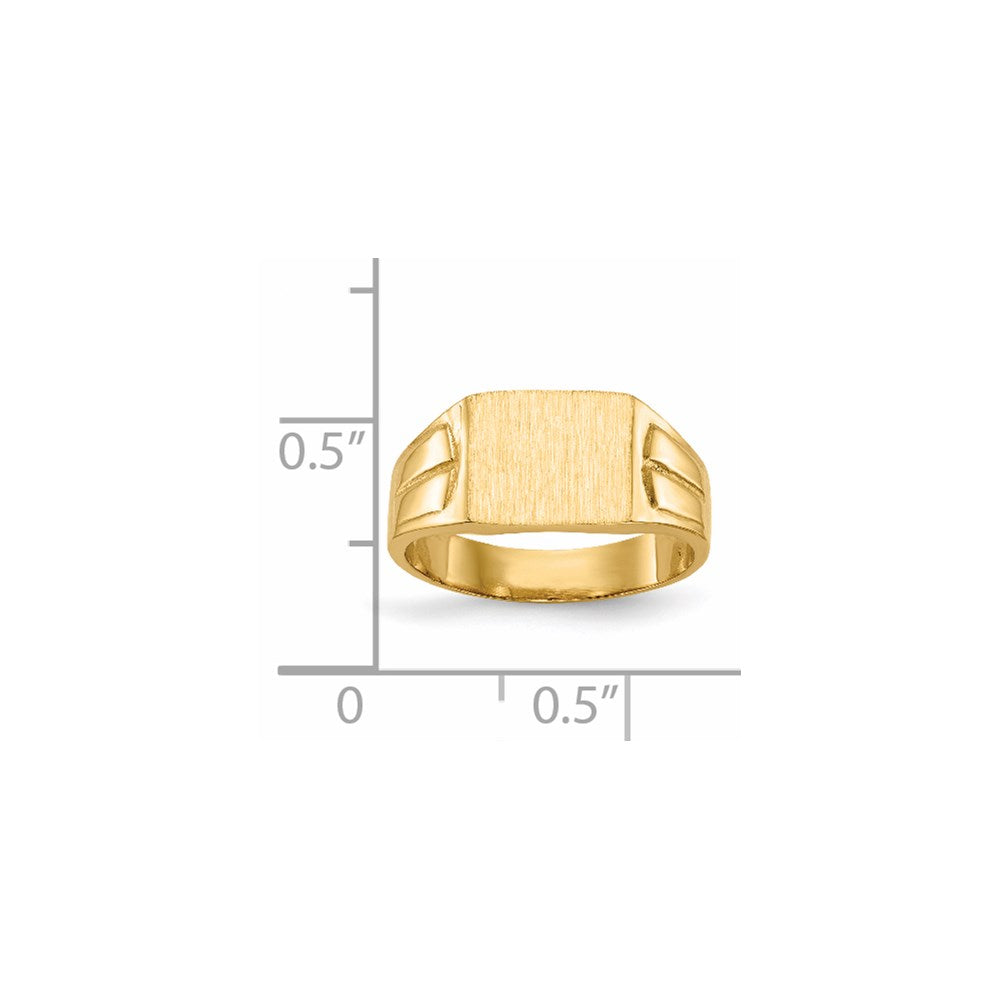 14k 9.0x7.5mm Closed Back Signet Ring
