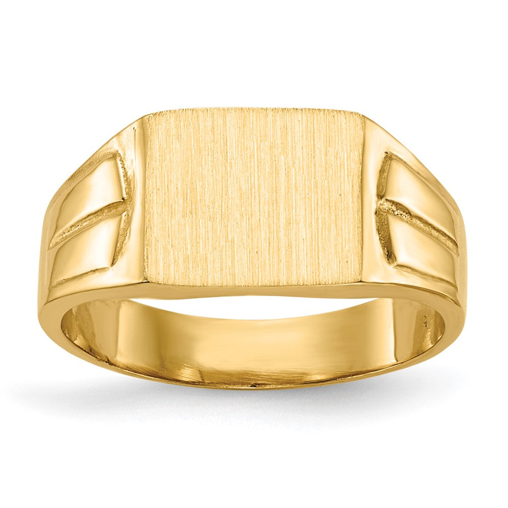 Polished;14k Yellow gold;Engravable;Avail. in 10k yellow gold;Avail. in 18k yellow gold;Avail. in 14k white gold;Avail. in platinum;Avail. in 10k white gold;Avail. in 18k white gold;Solid Back