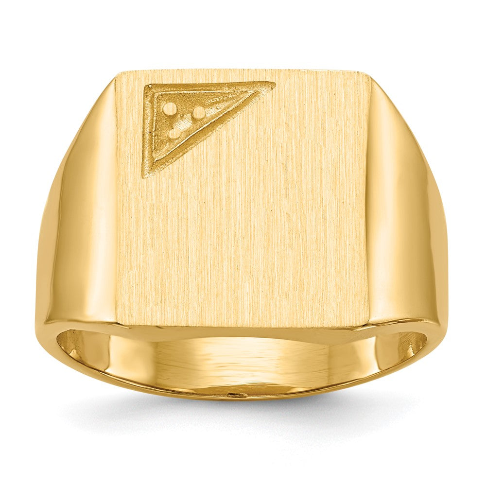 Casted;Polished;14k Yellow gold;Engravable;Avail. in 10k yellow gold;Avail. in 18k yellow gold;Avail. in 14k white gold;Avail. in platinum;Avail. in 10k white gold;Avail. in 18k white gold;Mens;Burnish