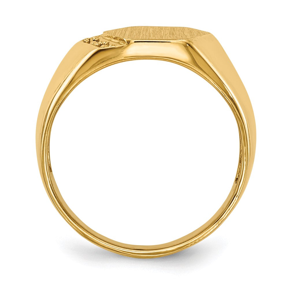 14k 11.5x11.5mm Open Back Diamond Mens Signet Ring Mounting